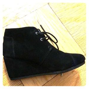 TOMS Black Suede Kala Booties
